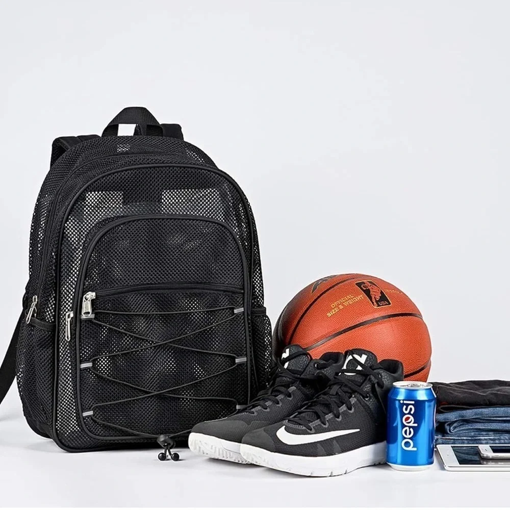 Classic Black Mesh Backpack